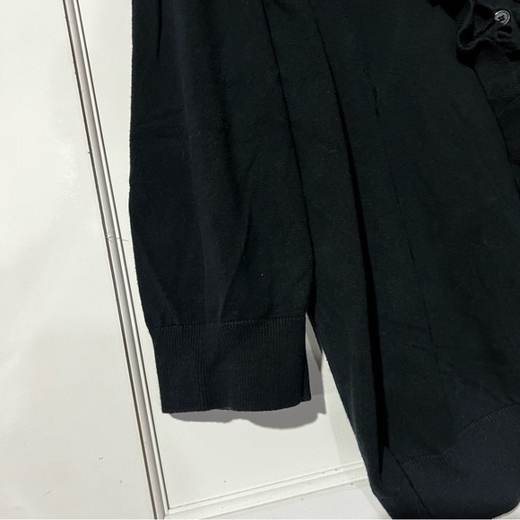 Talbots Ruffled V-Neck Sweater Pima Cotton Lightweight Black Size 3X Spring - Picture 3 of 7